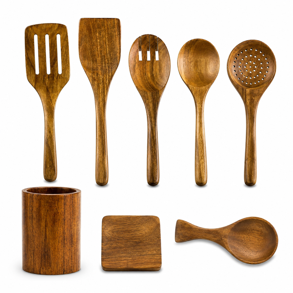 Set de 9 Cuillères en Bois pour Cuisine | Wokora