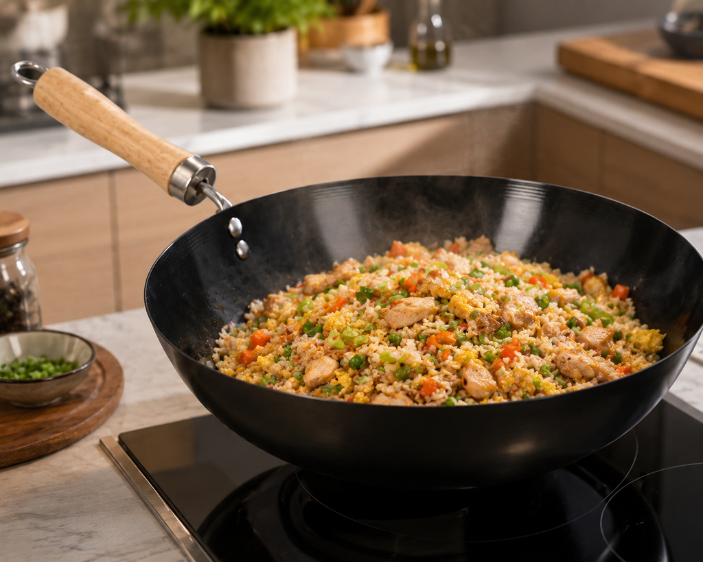 Wok en acier à fond plat – Wokora