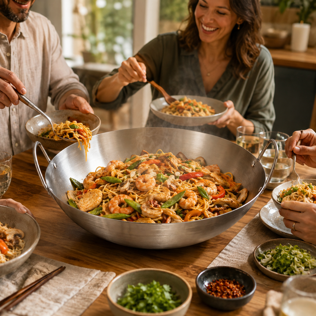 Wok Inox Sans Revêtement – Double Poignée | Wokora