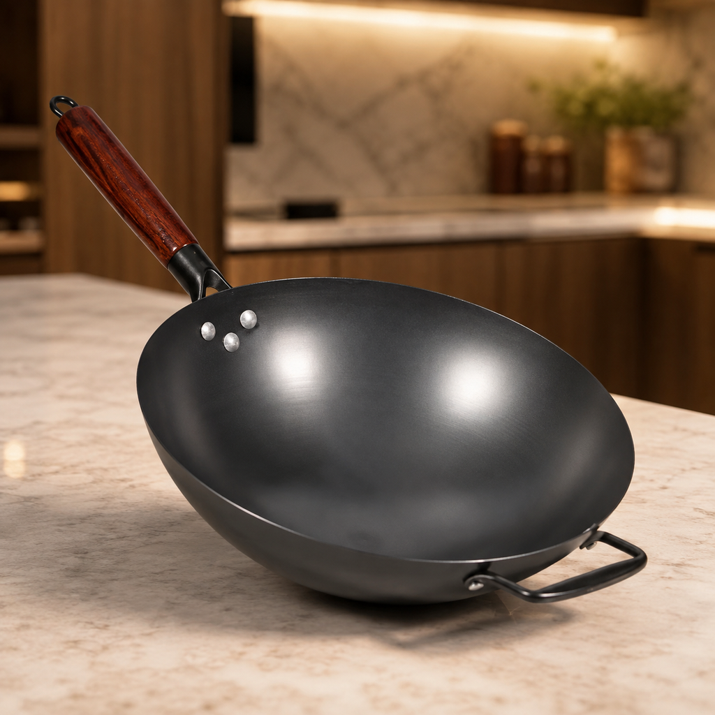 Wok en fonte brut traditionnel - Wokora
