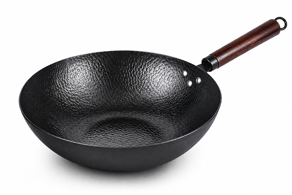 Wok acier carbone avec couvercle - Wokora