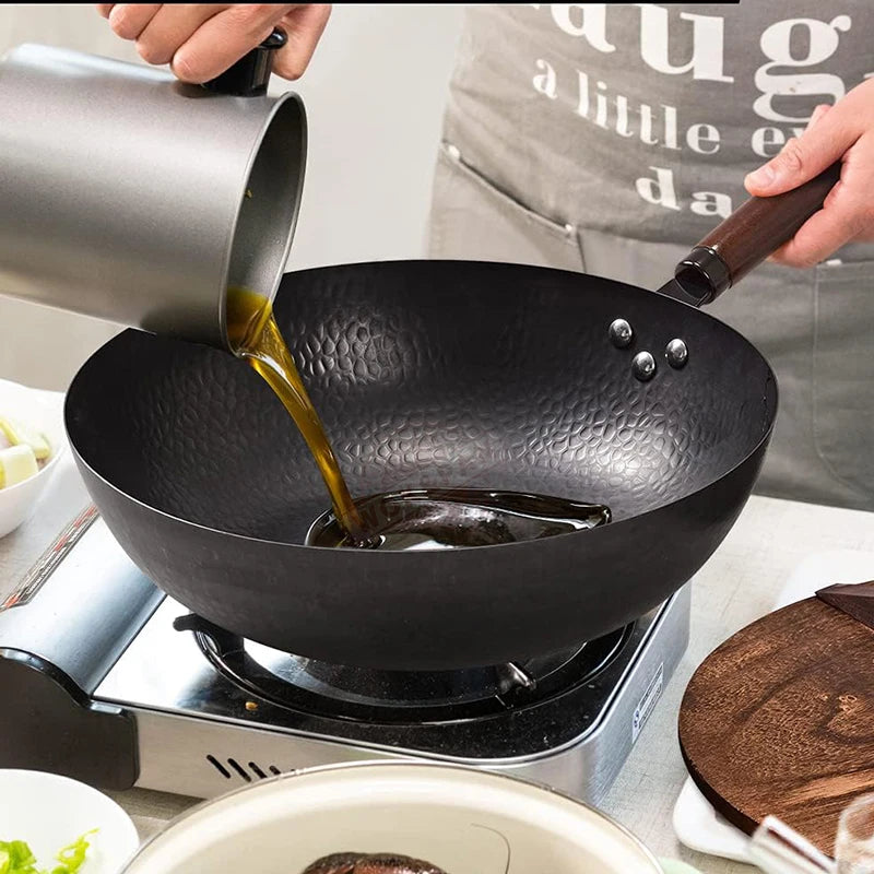 Wok acier carbone avec couvercle - Wokora