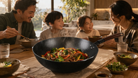 Wok acier carbone avec couvercle - Wokora