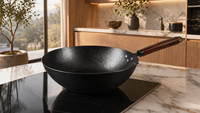 Wok acier carbone avec couvercle - Wokora