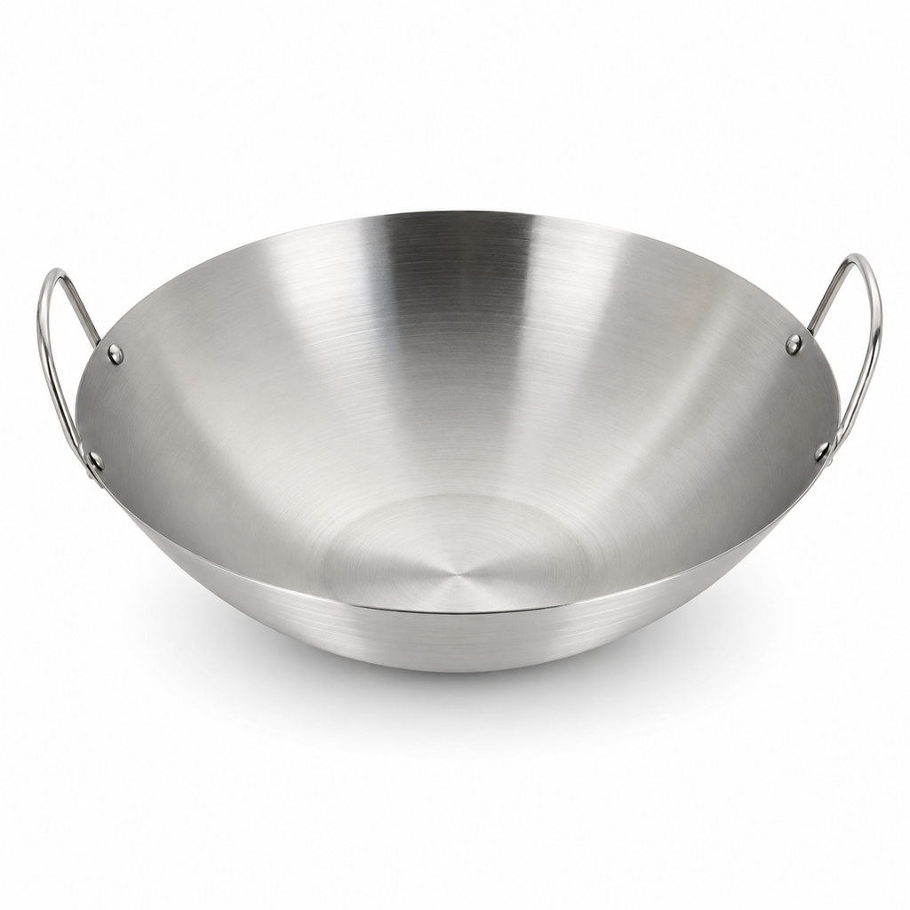 Wok Inox Sans Revêtement – Double Poignée | Wokora